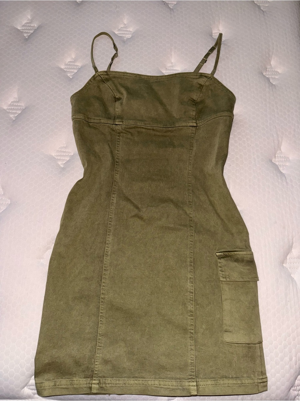 47. Urban Outfitters Olive Green Spaghetti Strap Mini Dress